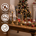 Taper Primitive Candles with Timer 6Pcs Real Wax Hand Dipped Battery Operated Flameless Candles for Christmas Halloween Home Decor Church