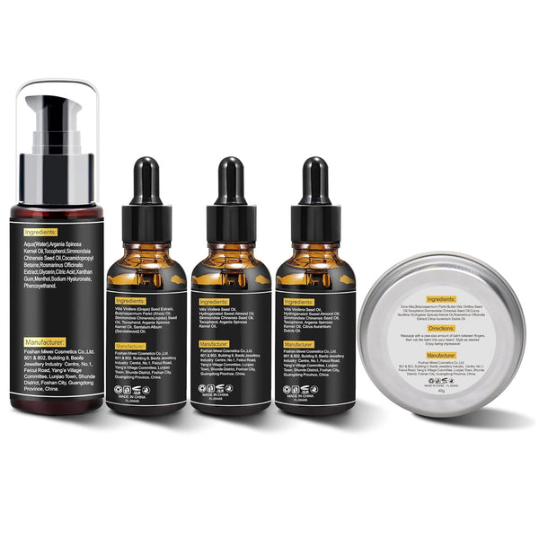 Beard Kit for Men Grooming & Care W/3 Pack Beard Oil, Wash, Balm, Comb, Brush, Scissors,Anniversary Valentines Birthday Fathers Gifts Idea for