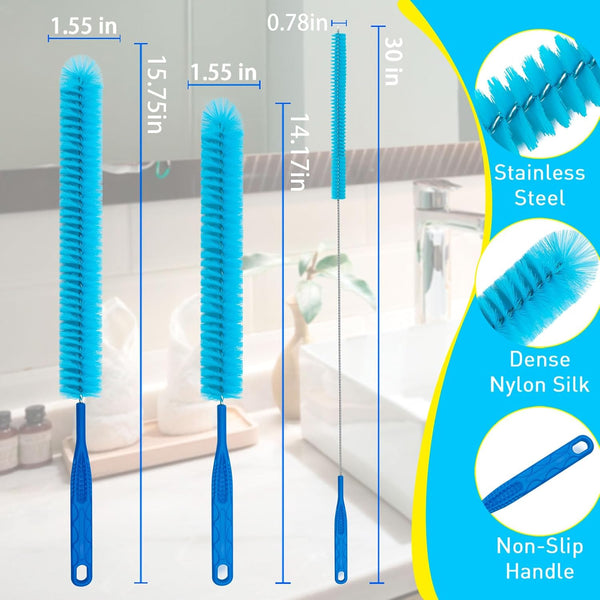 3Pack Dryer Vent Cleaner Kit, Home Improvement Essential Cleaning Tools, up to 30 Inch Long Brush Cleaning Setï¼Pet Hair Remover for Laundryï¼Drain