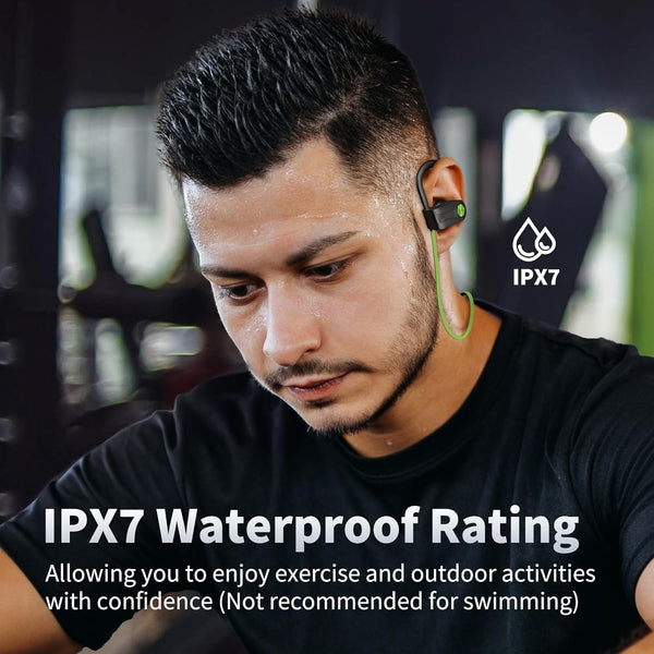 Bluetooth Headphones, Wireless Earbuds IPX7 Waterproof Bluetooth 5.3 Headphones with 16Hrs Playtime Stereo Bass Headsets with Mic Running Headsets