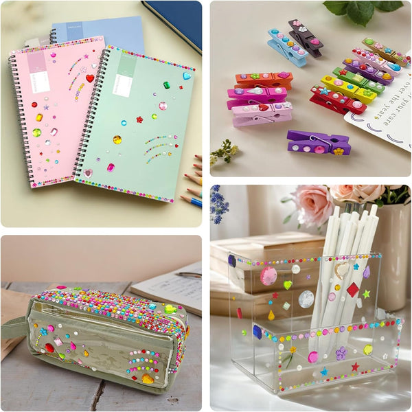 2774Pcs Gem Stickers Jewels for Crafts - Self Adhesive Rhinestone Jewel Stickers, Stick on Gems Rhinestones for Crafts, Acrylic Bling Heart