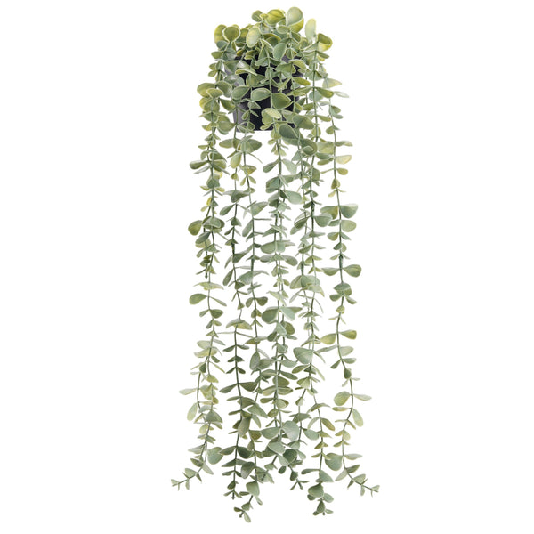 Der Rose 1Pcs Fake Plants Hanging Artificial Decor Faux Potted Eucalyptus Plants for Boho Bathroom Home Office Desk Wall Shelf Bookcase