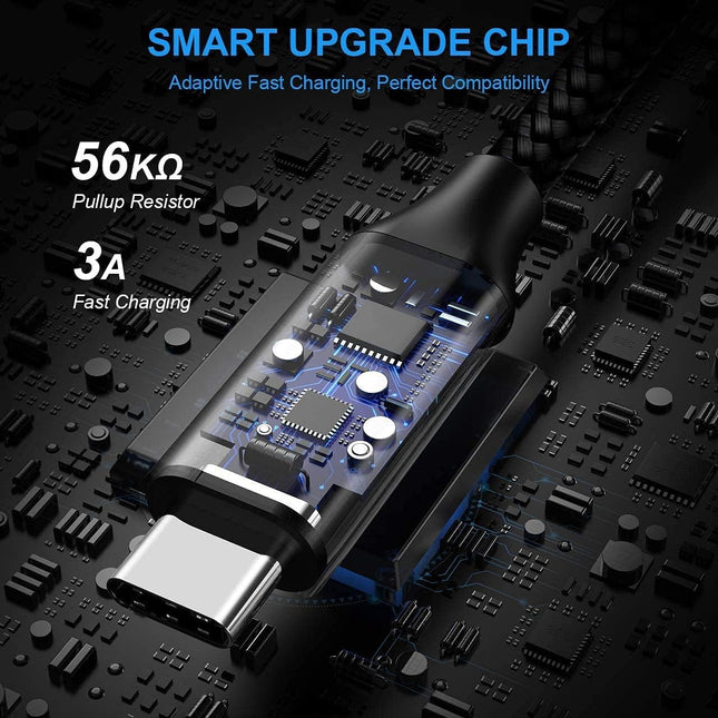 Etguuds USB to USB C Cable 2Ft, 2-Pack USB a to Type C Charger Cord Fast Charging for Samsung Galaxy A15 A25 A35 A55 A54