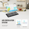 IDEATECH Reusable Bag Rack with Cup Drying Mat,Plastic Bag Dryer Rack Dish Drying,Collapsible Kitchen Counter Storage Organizer Sponge