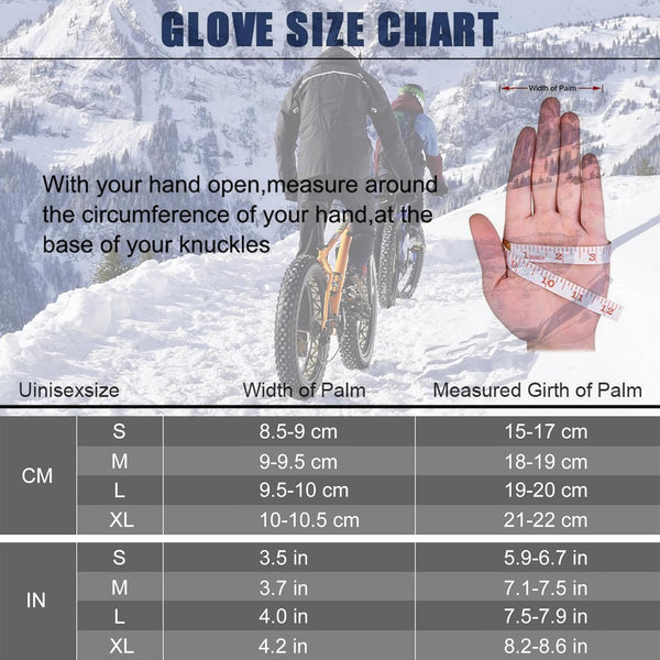 CYG&CL Outdoor Winter Touchscreen Warm Gloves, Water Resistant Windproof Anti-Slip Sports Gloves for Cycling Driving Running Hiking Climbing
