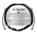 To My Son Bracelet from Mom,College Graduation Gifts for Son 2025,Morse Code Bracelets with Engraved Wallet Card,Adjustable Handmade Teens Boys