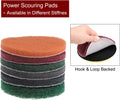 HARFINGTON 15Pcs Drill Power Brush 4 Inch Tile Scrubber Scouring Pads 320-400 Grit for Bathroom Kitchen Household Cleaning