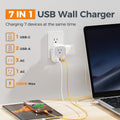 USB Wall Charger, Wall Plug Adapter Outlet Extender, TESSAN 3 Charger Block (1 USB C Port), Multi Charging Station for Cruise, Bathroom, Office,
