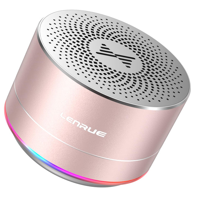 LENRUE A2 Portable Wireless Bluetooth Speaker with Lights and Lanyard,5W Mini Small Metal Speakers Bluetooth 5.0/Aux-In 