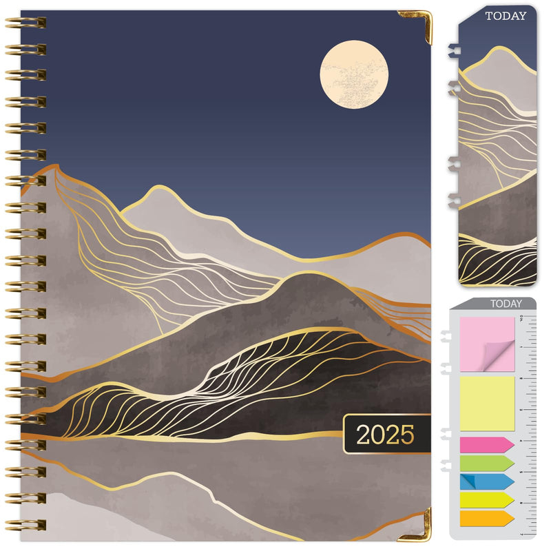 HARDCOVER 2025 Planner, 5.5"X8": 14 Months (November 2024 - December 2025), Daily Weekly Monthly Planner, Yearly Agenda, Bookmark, Pocket Folder