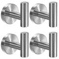 Kruodop Towel Hooks for Bathroom,4 Packs Wall Mount Towel Holder,Black Matte Wall Robe Hook,Stainless Steel Heavy Duty Door Hanger Towel Hook for