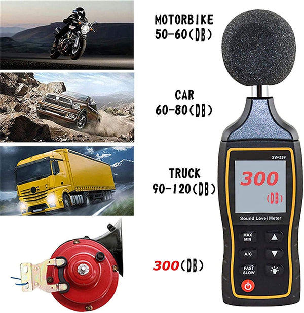 NUENUN 2 Pcs 300 DB Super Loud Train Horn for Truck Train Boat Car Air Electric Snail Single Horn, 12V Waterproof Double Horn Raging Sound Raging