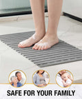 HITSLAM Shower and Bathtub Mat Non Slip, 27X15 Inch Bath Mat for Tub, Quick Drain Bath Tub Mat, Shower Floor Mat with Suction Cups, Bathroom