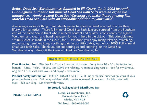 Dead Sea Warehouse – Amazing Minerals Dead Sea Bath Salts – 2 LBS – Highest Mineral Content – Natural Muscle Tension Relief 32 Ounce (Pack of 1)