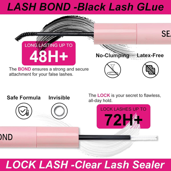 Fowendia Lash Clusters Kit Fluff 80D 100D Individual Lashes D Curl Cluster Eyelash Extensions 10-18mm DIY Lash Extension Kit Lash Bond and Seal