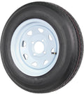 Ecustomrim Trailer Tire on White Rim 530-12 5.30-12 5.30 X 12 Load Range C 4 Lug 12 X 4 Wheel - 2 Year Warranty W/Free Roadside