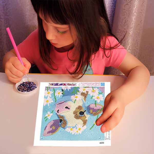 ZHUDENGXJL 6 Packs Diamond Art Painting Kits for Kids Animal, DIY Diamond Art Mosaic Kits for Kids Ages 6-12 Beginner Gem Art and Arts and Crafts