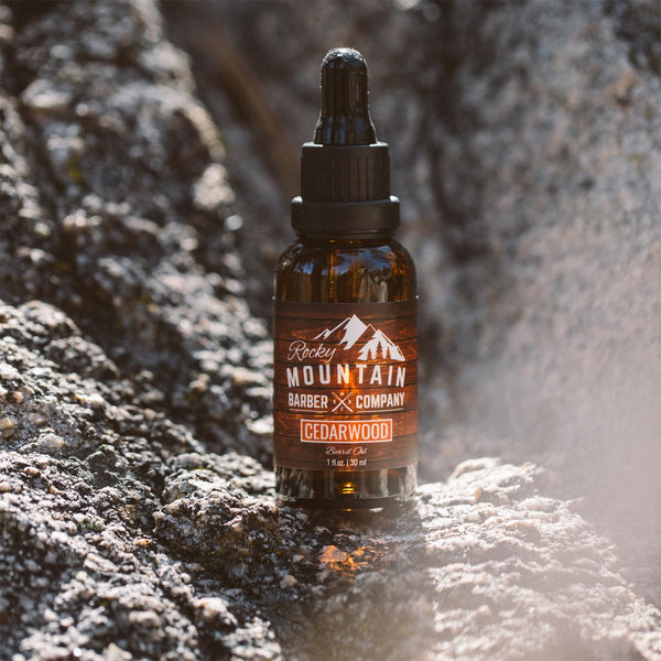 Rocky Mountain Barber Company MenâS Cedarwood Beard Oil - Featuring Grapeseed Oil, Coconut Oil, Argan Oil and Real Cedarwood Essential Oil