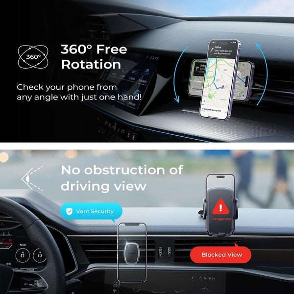 LISEN Magnetic Phone Holder for Car - Upgraded Clip Ultra 6 Strong Magnets, Car Phone Holder Case Friendly,Soporte De Telefono Para Carro for