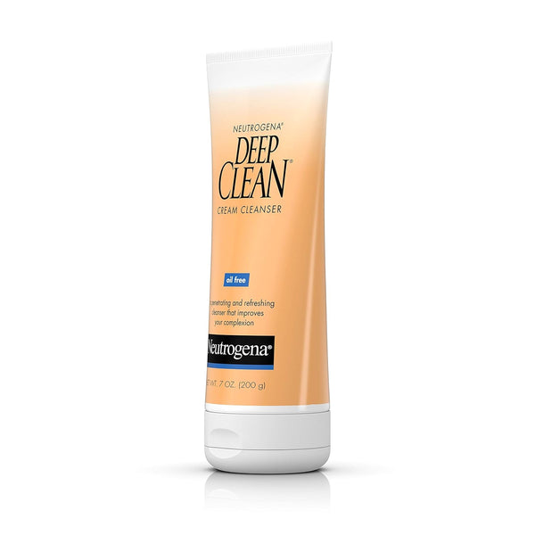 Neutrogena Deep Clean Daily Facial Cream Cleanser with Beta Hydroxy Acid to Remove Dirt, Oil & Makeup, Alcohol-Free, Oil-Free & Non-Comedogenic, 7