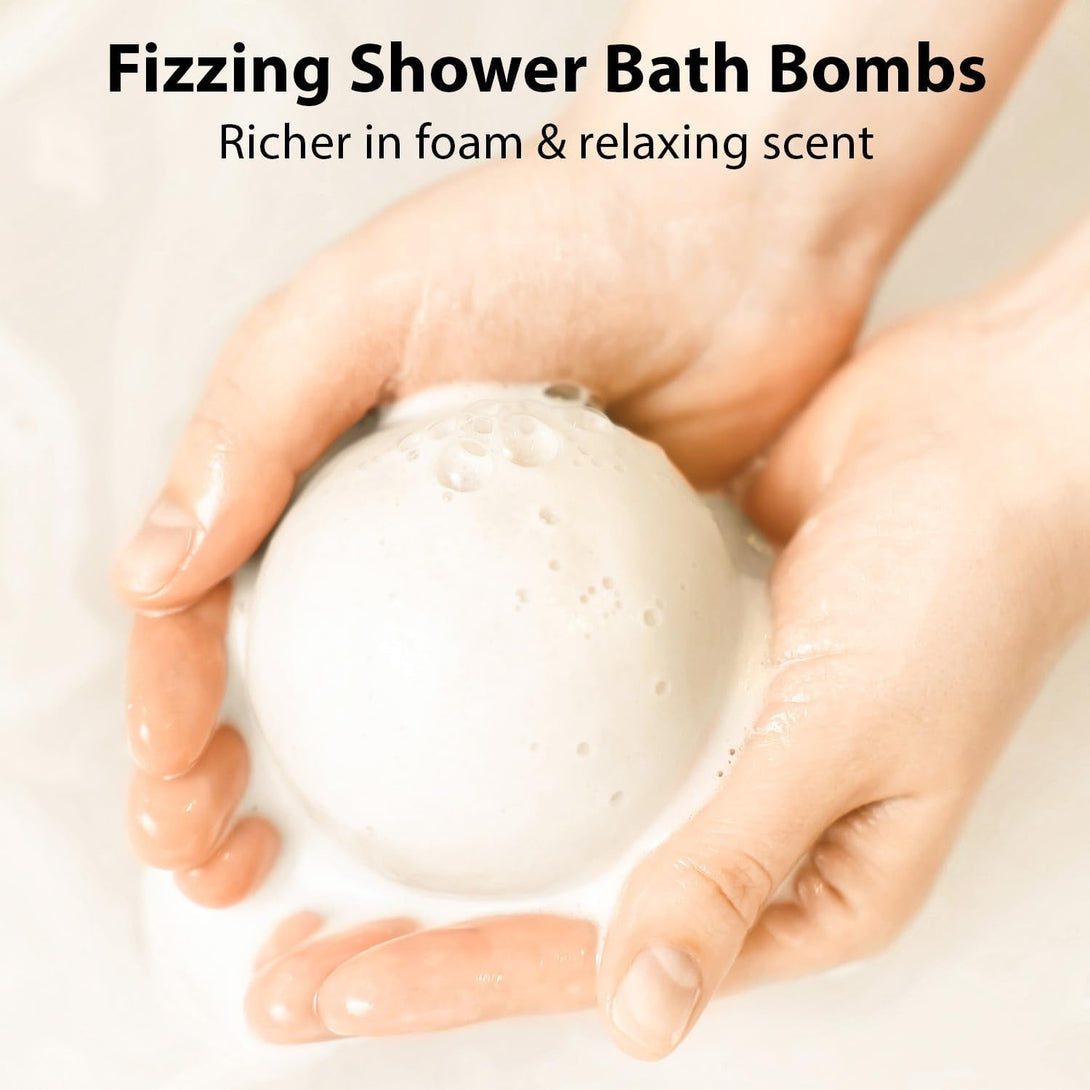 Magnesium Bath Bombs Post Workout Recovery Sore Muscles Tension Epsom Salt Bath Infused with Vanilla Sheabutter Coconut Perfect Stocking Stuffers Gift