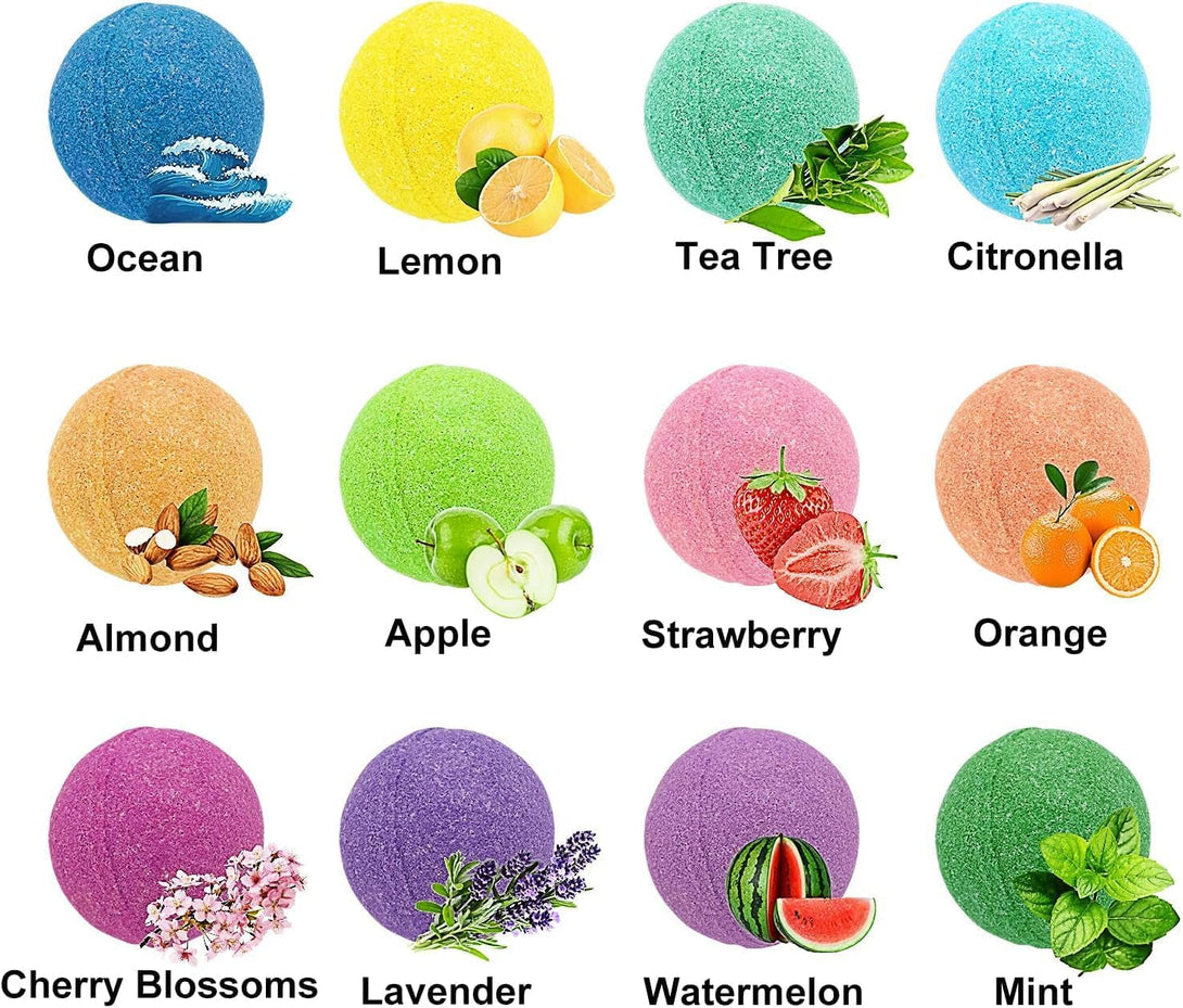 Bath Bombs for Women Relaxing Gifts Set 12 Handmade Organic Bath Bombs Amazing Present for Her, Wife, Girlfriend, Mother