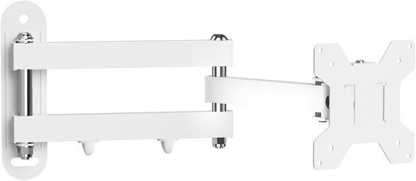 Suptek Full Motion TV Wall Mount Bracket for Most 13-30 Inch Tvs and Monitors, Flat and Curved Tvs up to 28Lbs, Tilt Swivel and 16.9 Inch Extension, Max VESA 100X100Mm, White, MA2776W