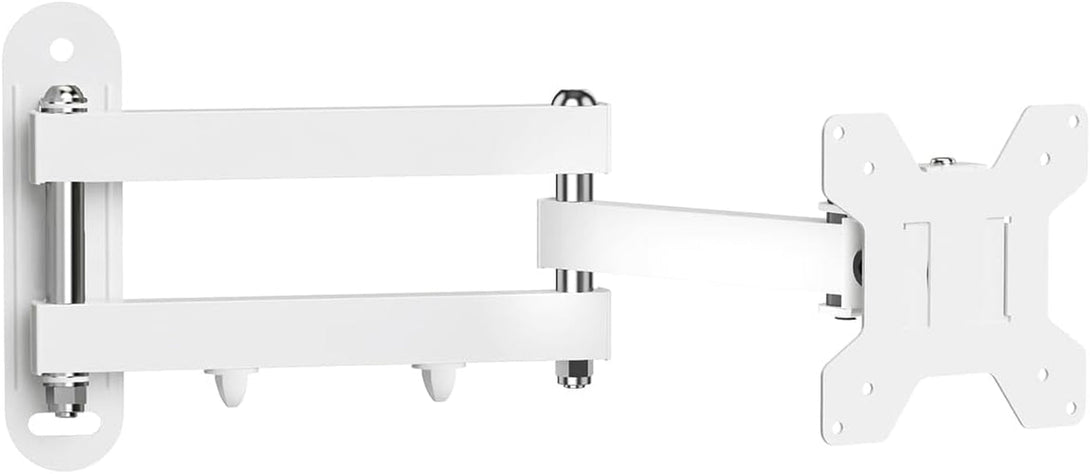 Suptek Full Motion TV Wall Mount Bracket for Most 13-30 Inch Tvs and Monitors, Flat and Curved Tvs up to 28Lbs, Tilt Swivel and 16.9 Inch Extension, Max VESA 100X100Mm, White, MA2776W