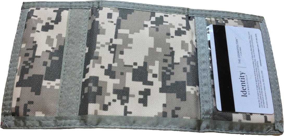 Tri-Fold ACU Army/Navy Camouflage Commando Card Wallet with ID Window for Men (Pack of 1)