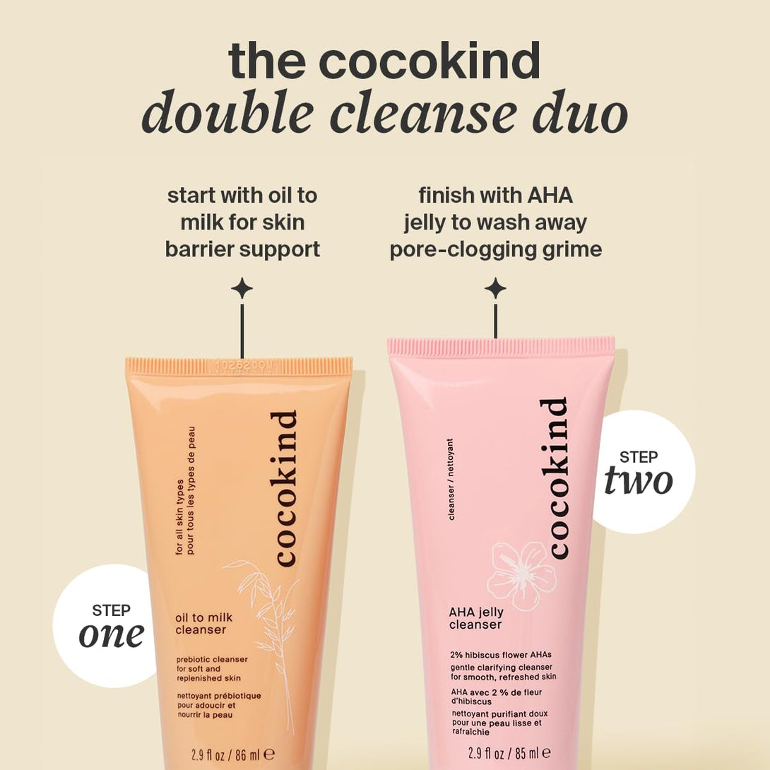 Cocokind Oil to Milk Face Wash, Oil Based Cleanser and Oil Makeup Remover - Cleansing Oil, Cleansing Milk and Cream Cleanser for Face