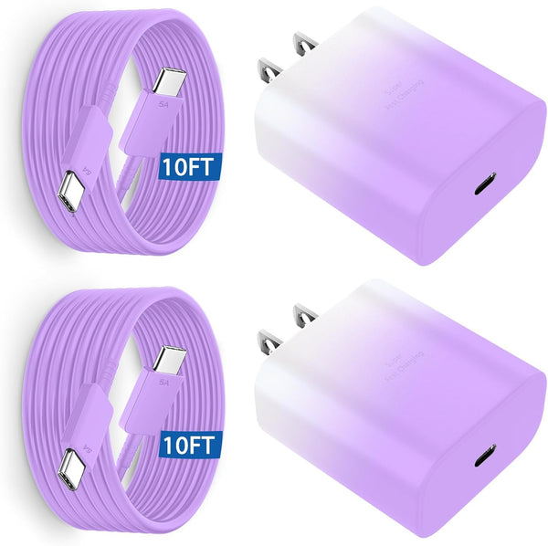 45W Samsung Super Fast Phone Charger, USB C Fast Charger Samsung Charger Fast Charging Cord Samsung Galaxy S25 S24 Ultra Charger 10FT Type C Charger Cable for Samsung Galaxy S25 Ultra/S25/S24/S23/S22