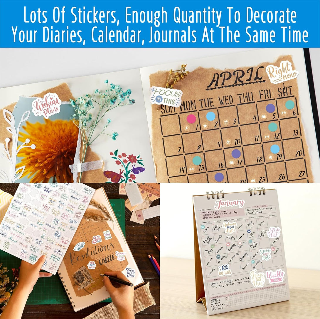 2931 Planner Stickers, Color Coordinating Monthly Functional Stickers Daily Calendar Stickers Aesthetic Note to Do Blank Stickers for Scrapbooks, Planner, Budget, Work, DIY Activity, Diary, Journal