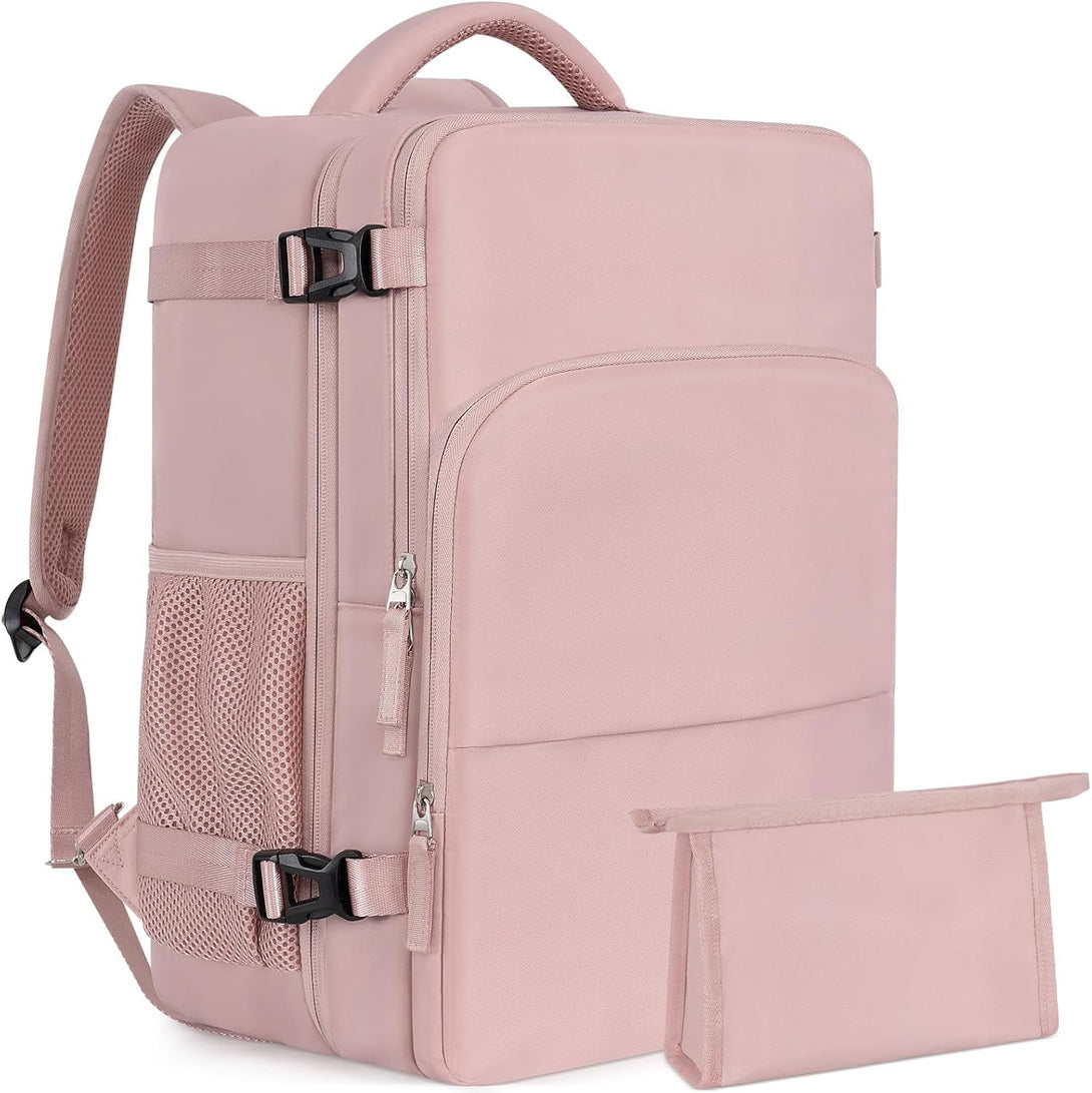 Travel Backpack for Women, Personal Item Bag for Airlines, Lightweight Carry on Backpack, Casual Hiking Work Gym College Weekender Bag Daypack, Laptop Backpack, Pink