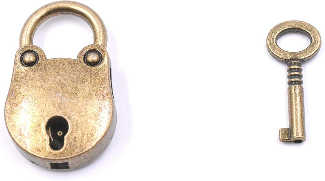 2Pcs Old Vintage Antique Style Mini Archaize Padlocks Key Lock with Key