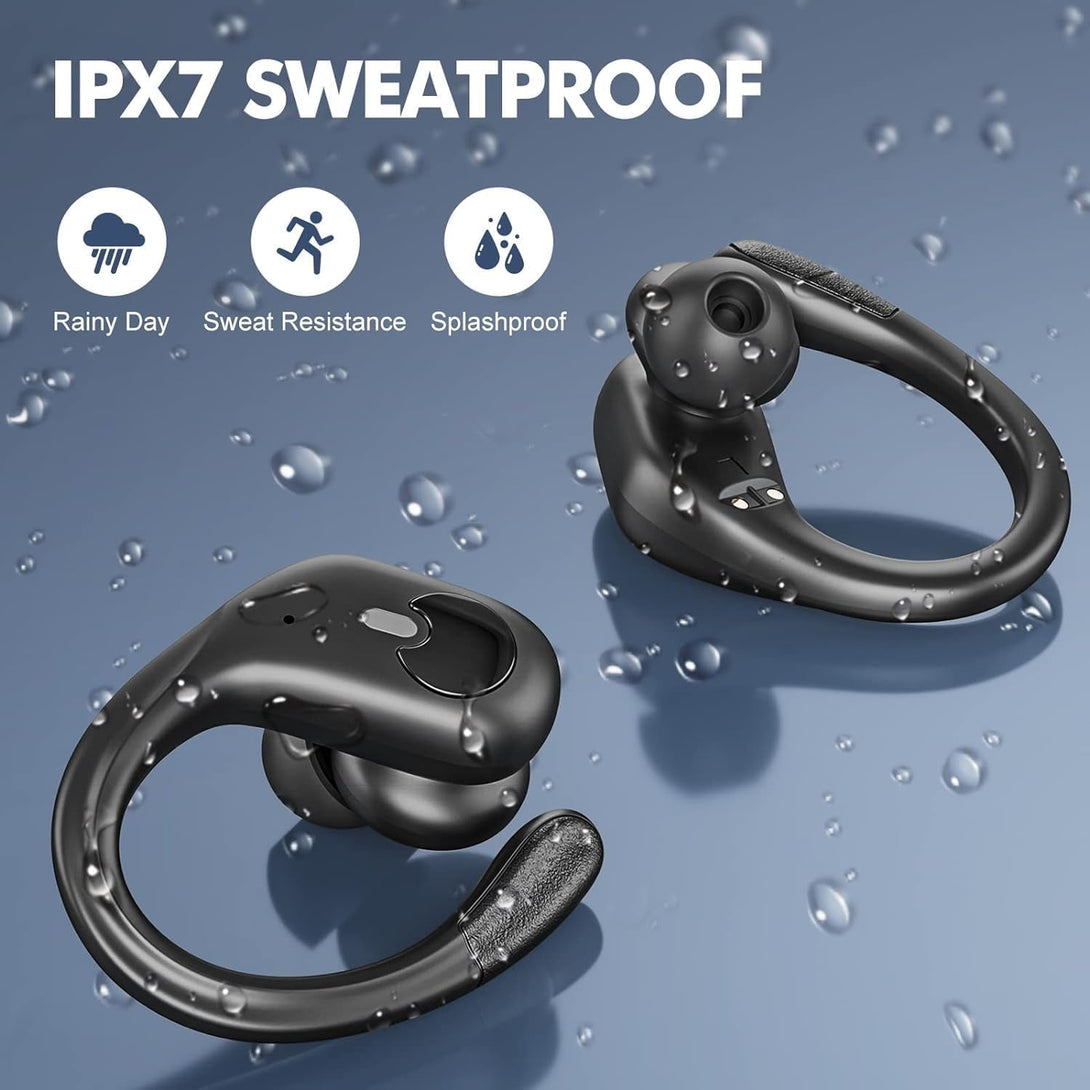 Wireless Earbuds, Bluetooth Headphones 5.3 Hifi Stereo Ear Buds, 80H Bluetooth Earbuds with Dual LED Display Charging Case, IPX7 Waterproof Earphones for Android Ios Black