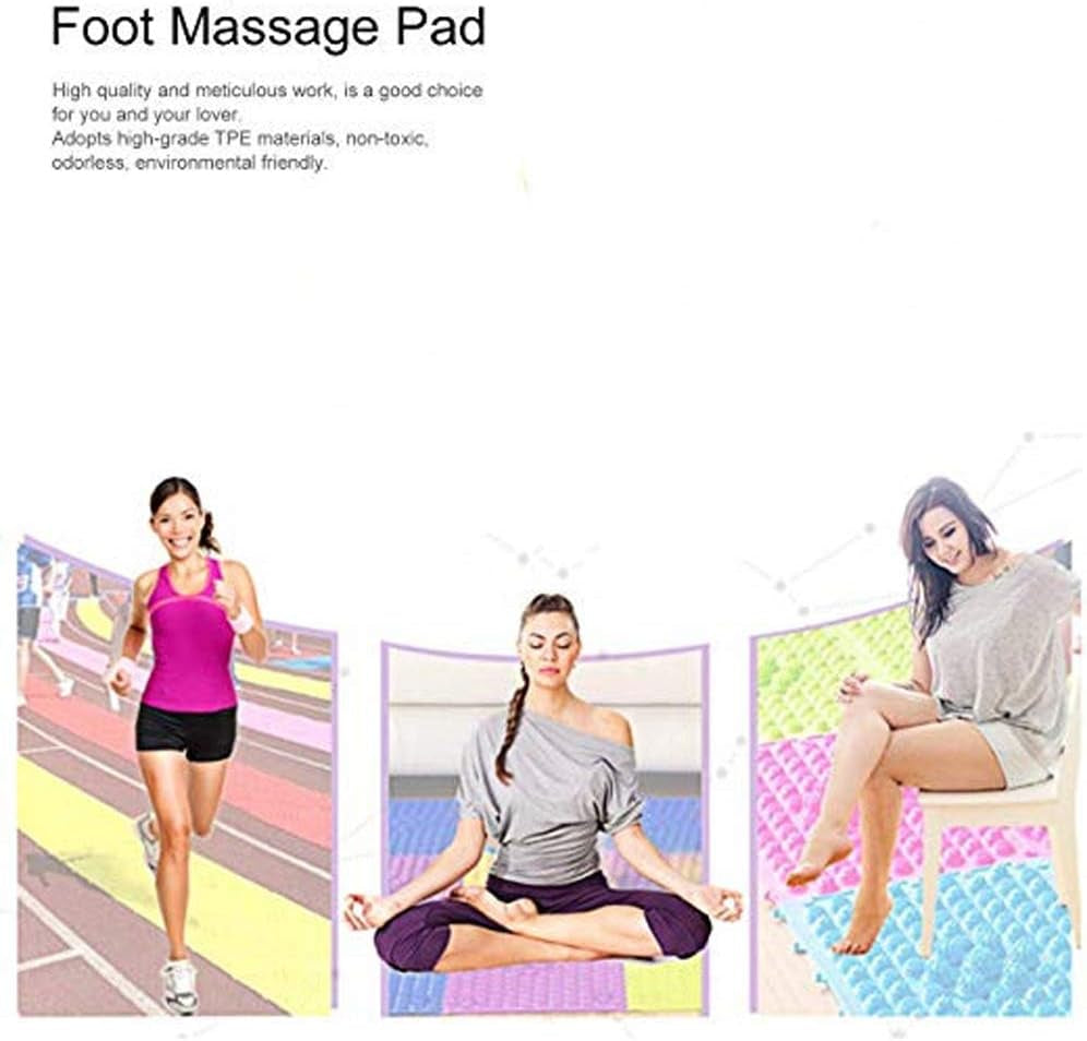 Foot Massage Acupressure Mat - Reflexology Walking Toe Plate Pad for Bathroom, Yoga, Outdoor Games - Anti-Slip - 2 PCS (Green)