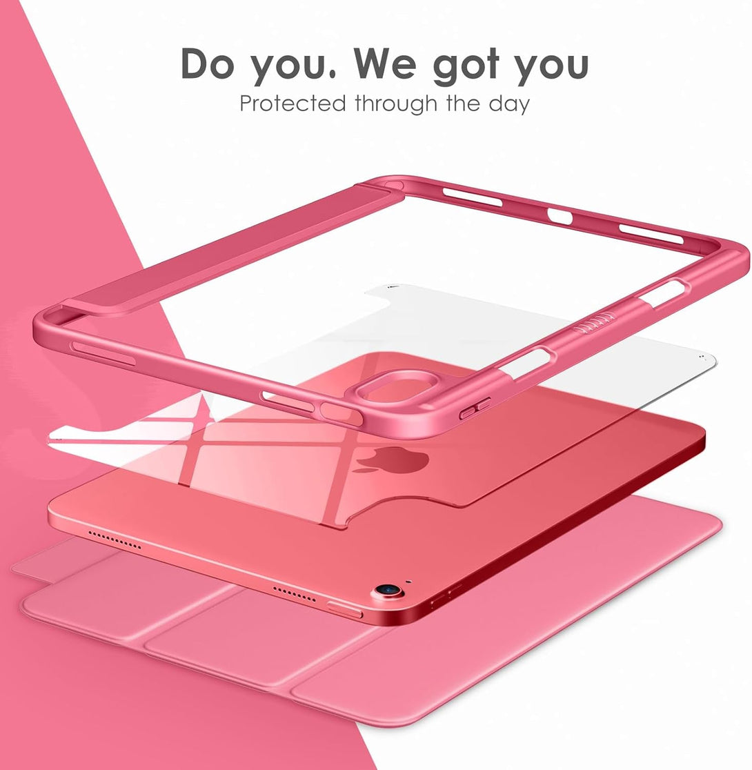 VIKESI Case for Ipad (A16) 11-Inch 2025 and Ipad 10Th Generation 10.9 Inch 2022, Clear Back and TPU Shockproof Frame Cover [Built-In Pencil Holder, Support Auto Sleep/Wake] - Watermelon