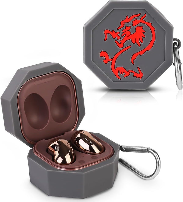 Case for Samsung Galaxy Buds FE (2023) / Buds2 Pro (2022) / Buds 2 (2021) / Buds Pro (2021) / Buds Live (2020) with Keychain, Silicone Cartoon Protection Cover for Man Teens Boys