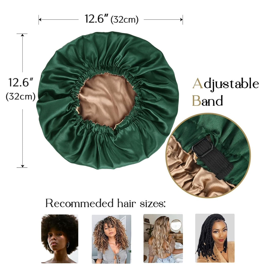 YANIBEST Double Layer Satin Bonnet Silk Bonnet Adjustable Hair Bonnet for Sleeping Bonnets for Women Curly Natural Hair Mom
