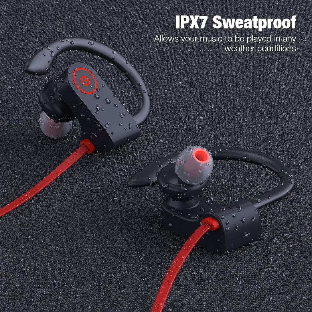 Boean Bluetooth Headphones Wireless Earbuds Bluetooth 5.3 Running Headphones IPX7 Waterproof Earphones with 16 Hrs Playtime Stereo Sound Isolation Headsets for Workout Gym