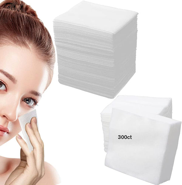300 Pieces Disposable Esthetic Wipe Non-Woven Facial Cleansing Soft Salon and Spa Essentials,Lint-Free for Makeup Remove,2"X 2"