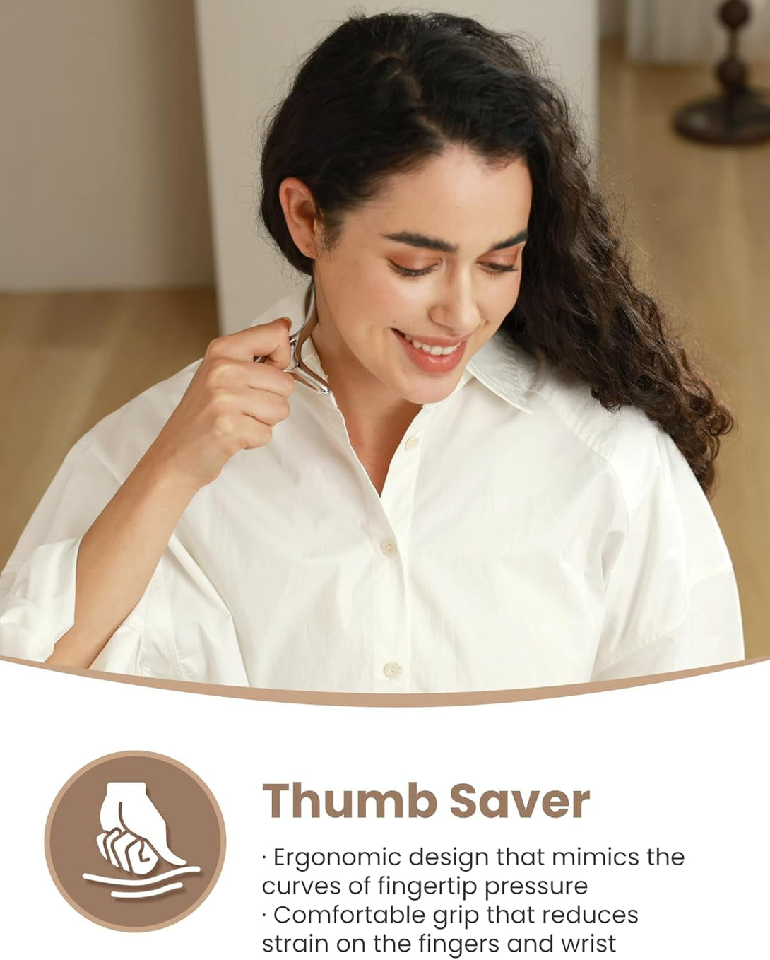 Lifechill Trigger Point Massage Tool for Deep Tissue Massage & Gua Sha, Muscle Scraper Tool for Full Body Pain Relief, Thumb Saver Acupressure Tool, FSA HSA Eligible
