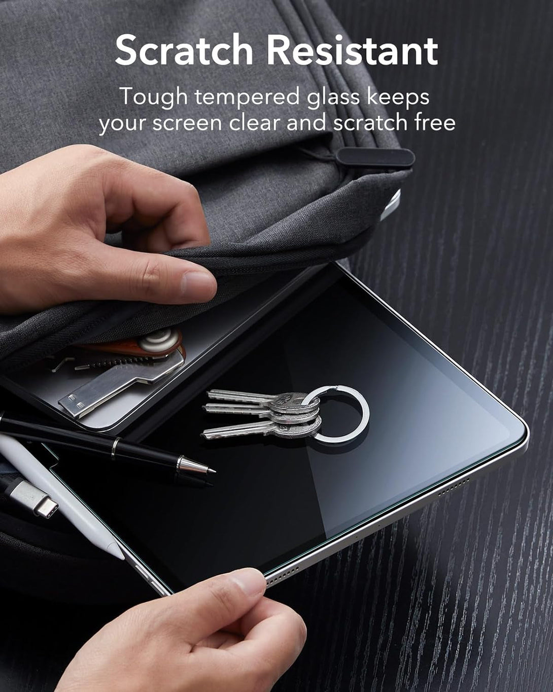 ESR 2 Pack Screen Protector for Ipad Pro 11 Inch M4 2024, Tempered Glass Film with Easy Application Tray, Scratch Resistant, HD Clarity