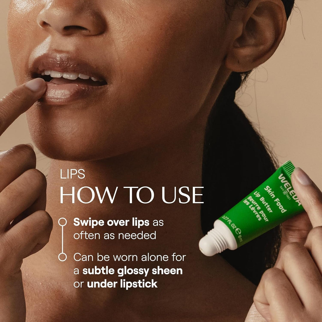 Weleda Skin Food Lip Butter, 0.27 Ounce, Plant Rich Moisturizing Lip Care with Sunflower Seed Oil, Chamomile and Calendula
