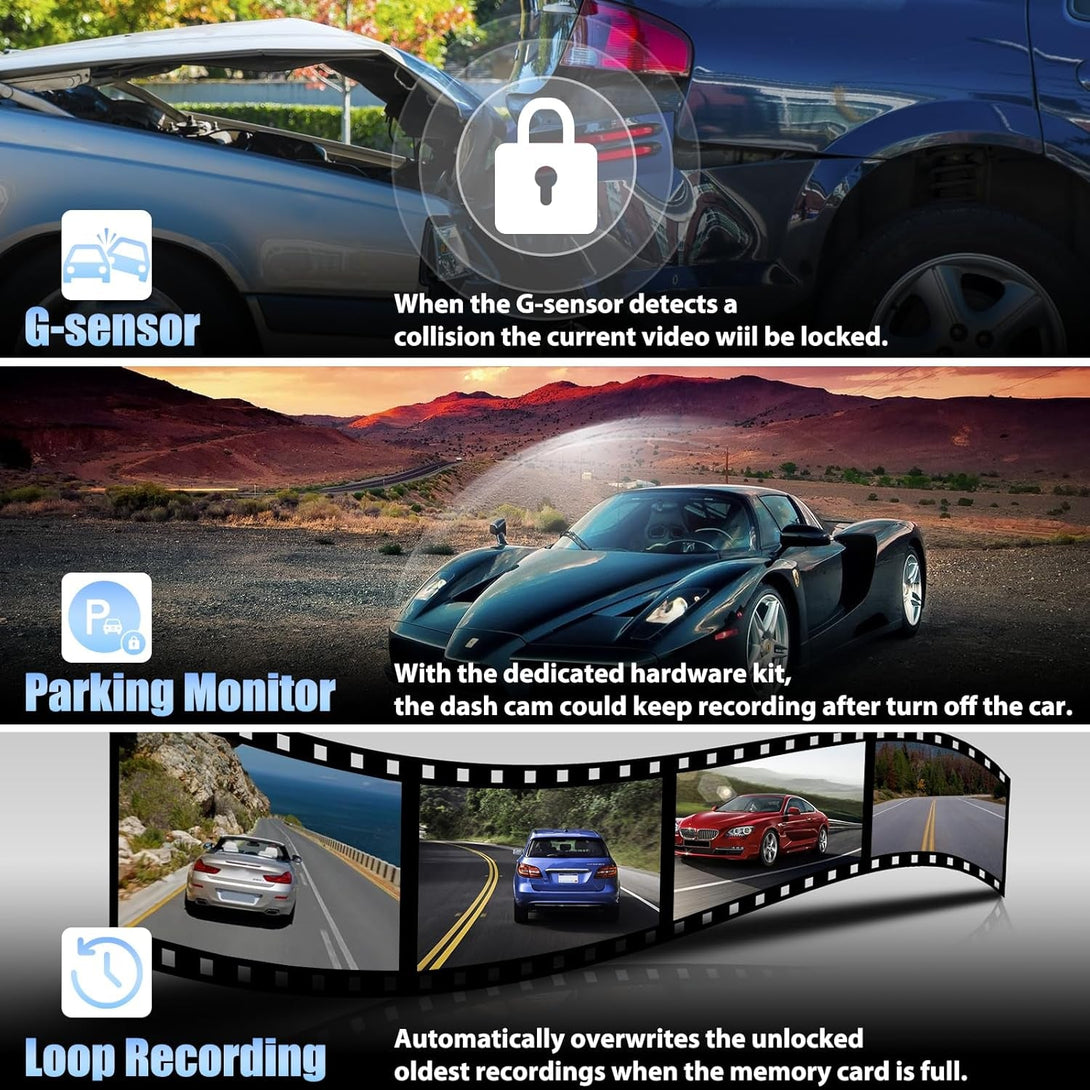 Mirror Dash Cam for Cars,4.5" Rear View Mirror 1080P Front and Rear View Dual Cameras,Super Night Vision,Parking Assistance,G-Sensor,24H Parking Monitor, Waterproof Backup Camera Free 32GB Card