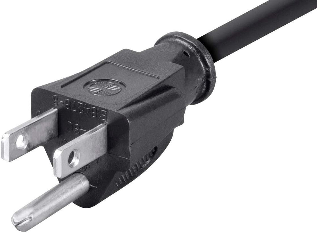 Monoprice 6Ft 14AWG Right Angle Power Cord Cable W/ 3 Conductor PC Power Connector Socket (C13/5-15P) - Black