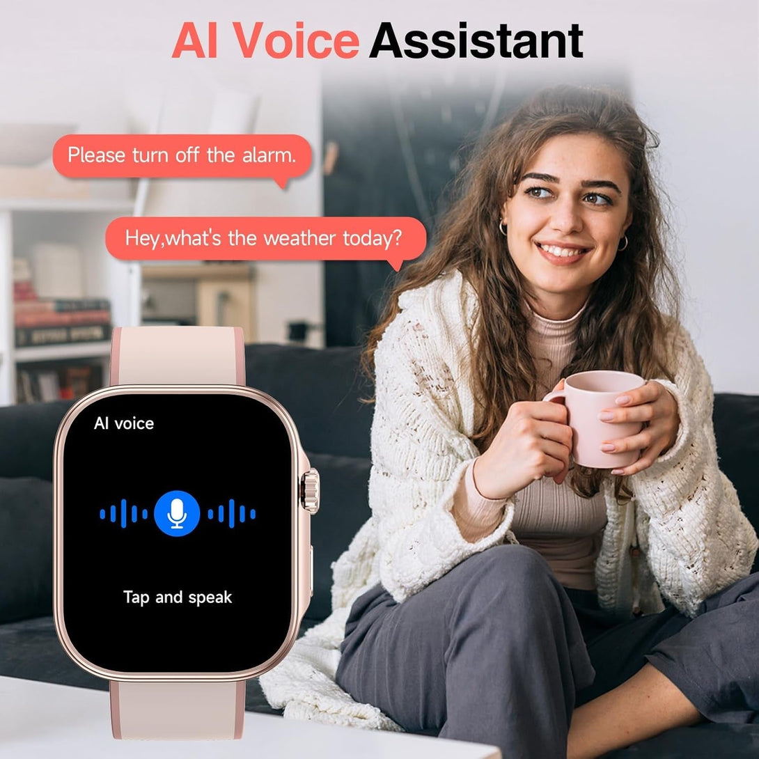 Smart Watch for Women, 1.99" AMOLED Display Fitness Tracker,Smartwatch(Answer/Make Calls), IP68 Waterproof 100+ Sport Mode Activity Tracker, Heart Rate Sleep Monitor, Ios Android Compatible