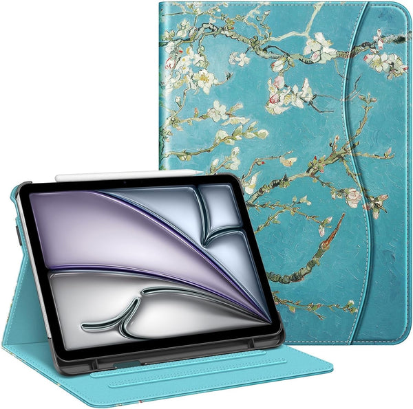 Fintie Case for Ipad Air 11-Inch M3 (2025) / M2 (2024), Ipad Air 5Th (2022) / 4Th Generation (2020) 10.9 Inch, Multi-Angle Viewing Protective Cover with Pencil Holder & Pocket, Blossom