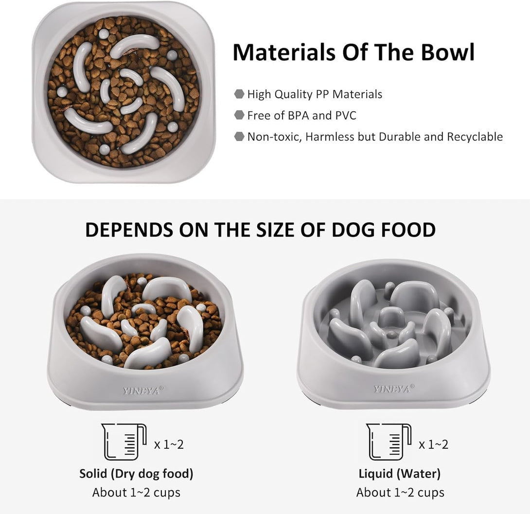 2PCS Slow Feeder Dog Bowls, Pet Supplies That Slow down Eating, Pet Food Bowls, Maze Dog Puzzle Feeder for Medium Breed