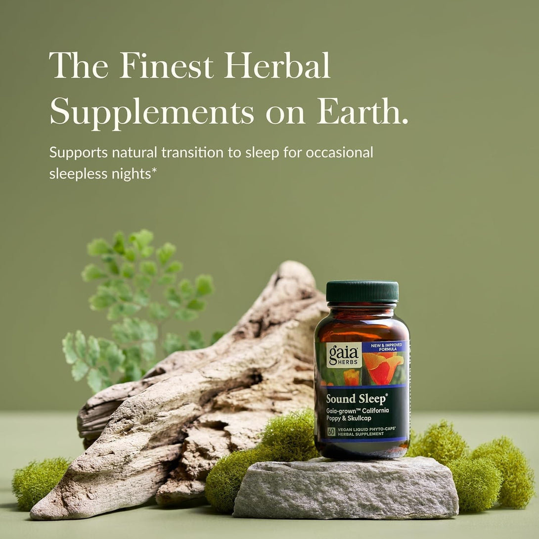 Gaia Herbs Sound Sleep - Natural Sleep Support to Promote Calm & Relaxation - with Valerian Root, Passionflower & More - 60 Vegan Liquid Phyto-Capsules (20-Day Supply)